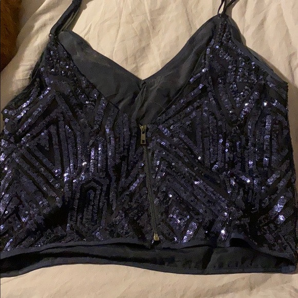 Navy sequin strap top - Picture 2 of 2